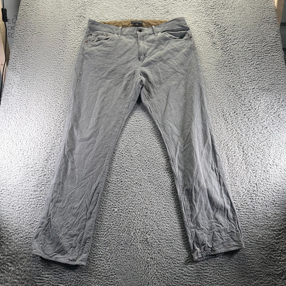 Banana Republic Pant Men 36x32 Gray Cotton Chino Straight Preppy Business Office